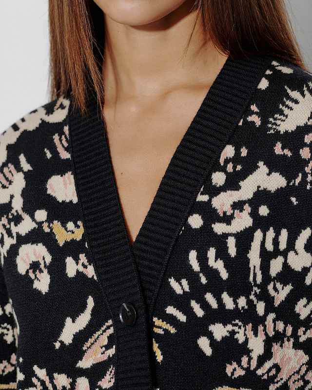 Горизонт кардиган трикотажный (черный, 44-46)