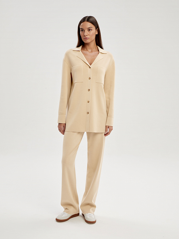 Портофино костюм (рубашка+брюки) трикотажный (кремовый, 40-42/164-170)