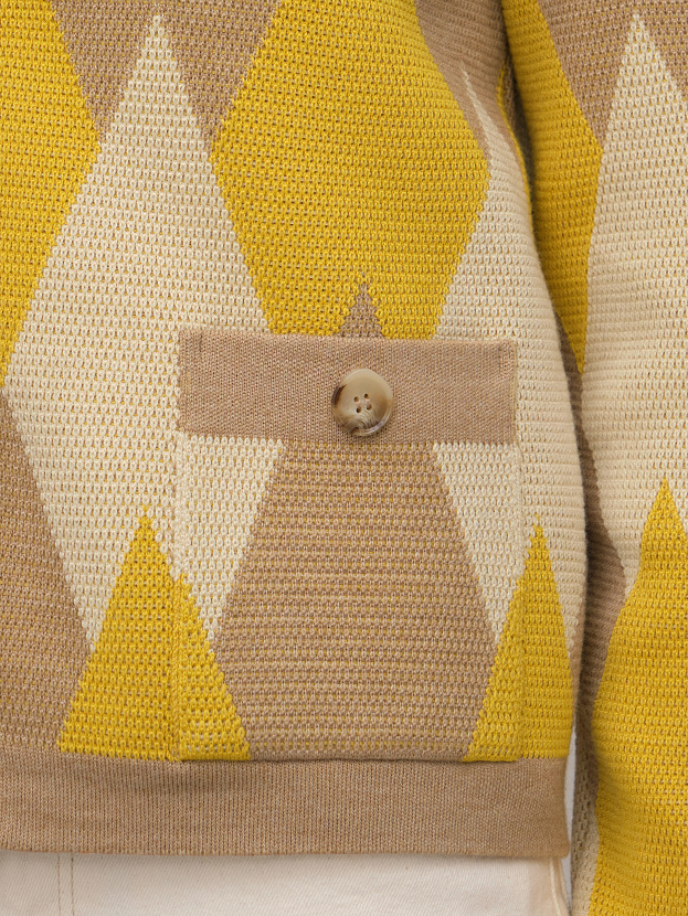 Скай жакет трикотажный (бежевый меланж/охра, 44-46)