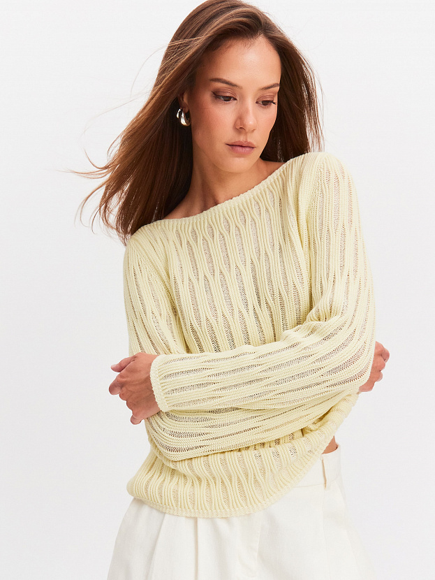 Альфа джемпер трикотажный (бледно-желтый, 40-44)