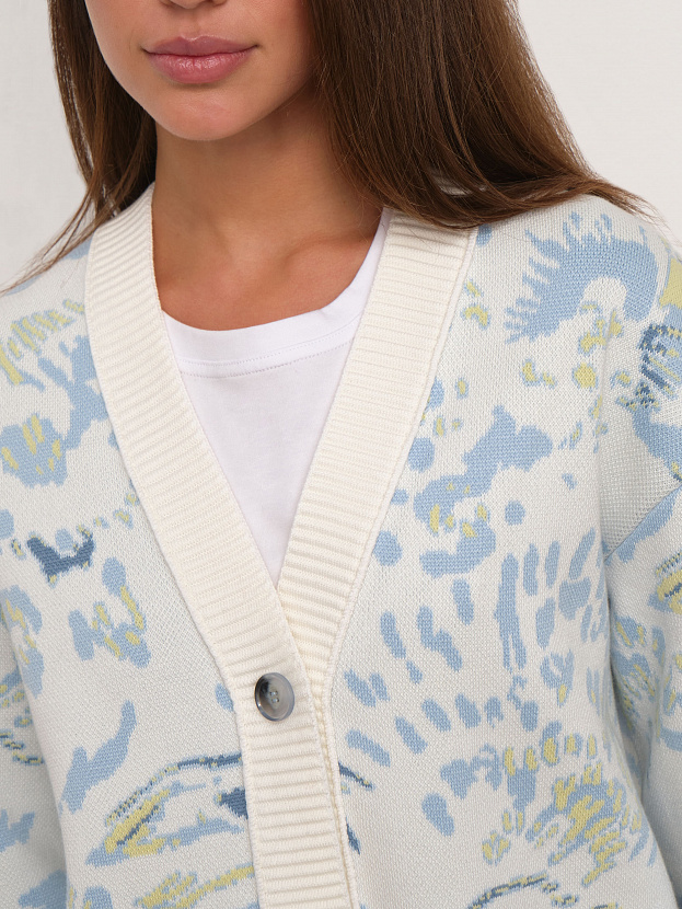 Гарда кардиган трикотажный (белый/голубой, 44-46)