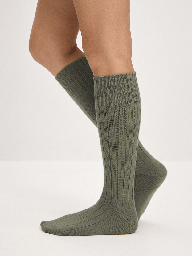 Гольфы трикотажные Степ (оливковый, 36-40)