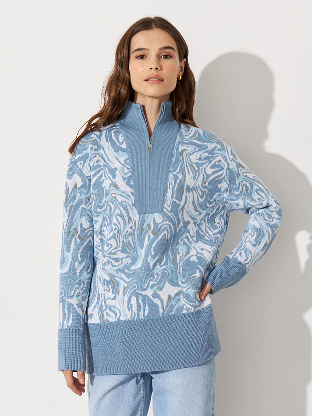 Грация джемпер трикотажный (серо-голубой, 44-46)