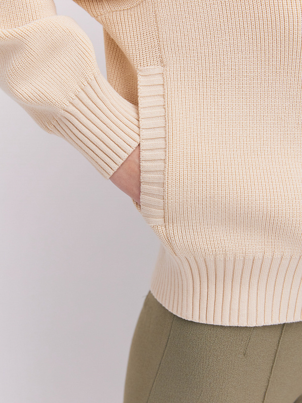 Гранд джемпер (бомбер) трикотажный (кремовый, 44-46)