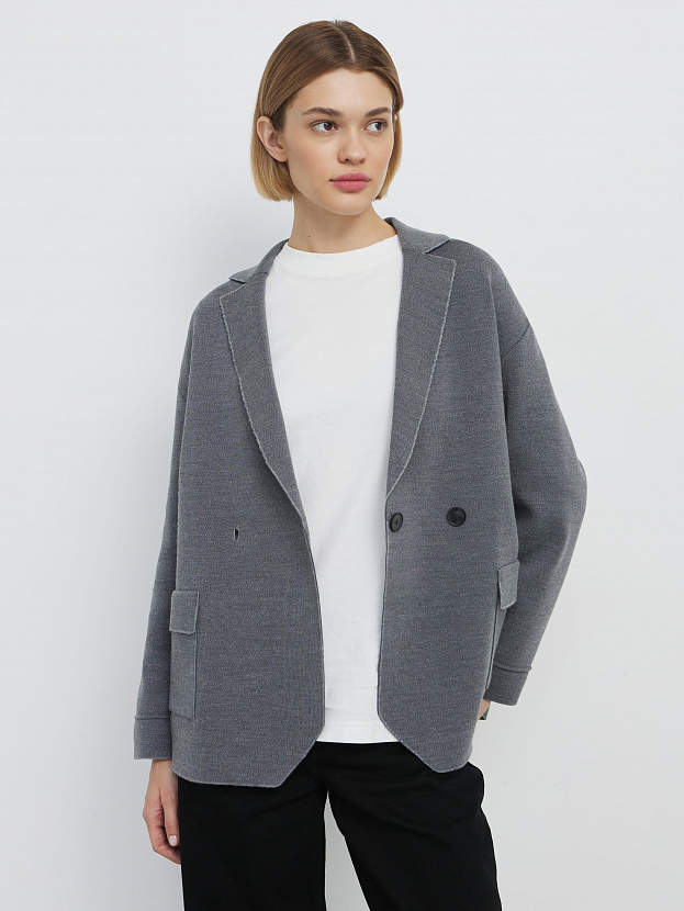 Фарго пиджак трикотажный (серый меланж, 44-46)