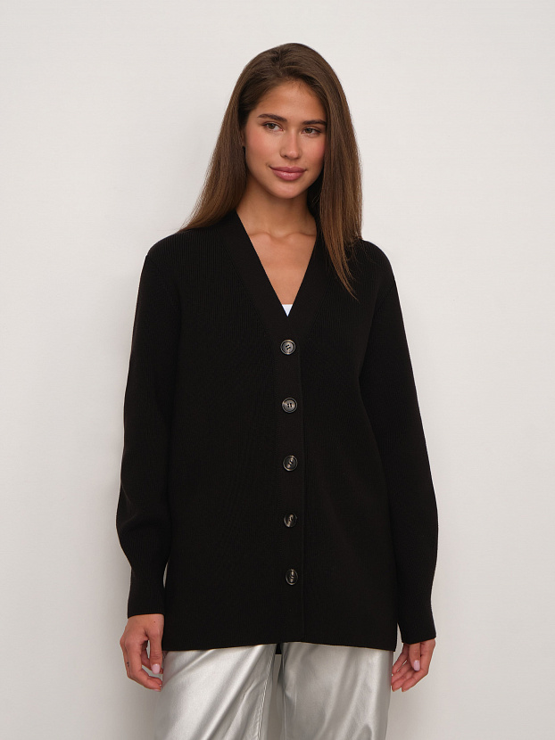 Родос кардиган трикотажный (черный, 44-46)