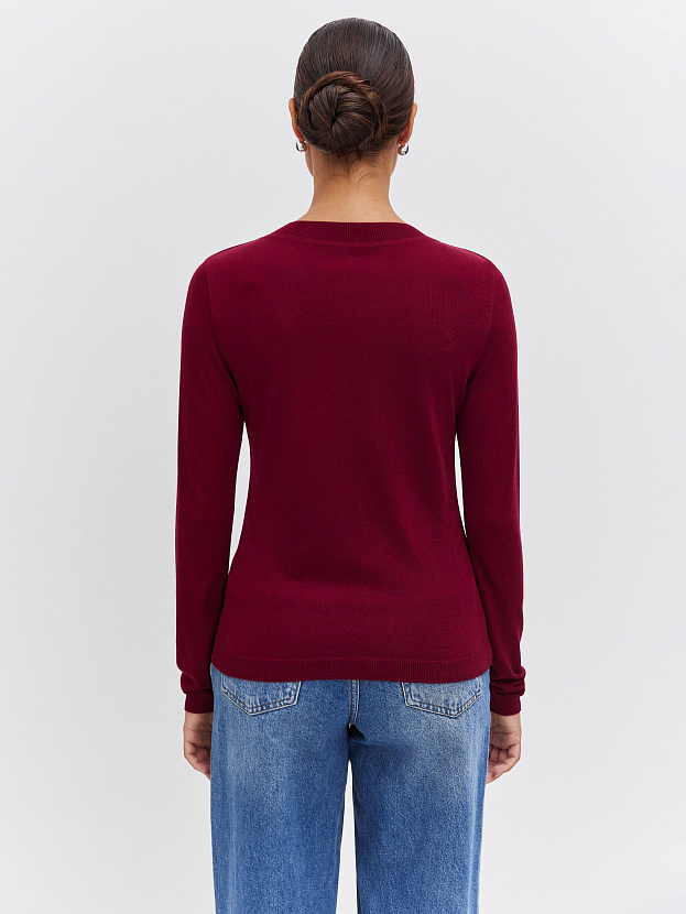 Петра джемпер (лонгслив) трикотажный (бордо, 44-46)