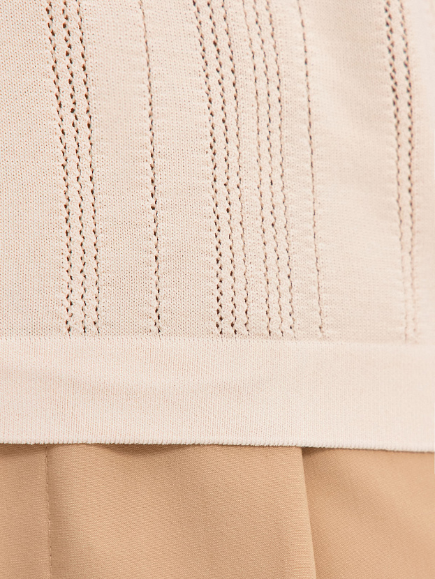 Либерти джемпер (поло) трикотажный (кремовый/красный, 44-46)