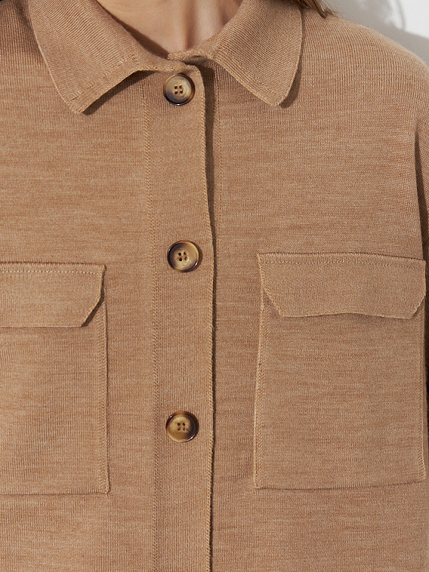 Джем кардиган (рубашка) трикотажный (бежевый, 44-46)