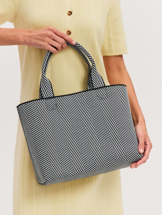 Сумка с косметичкой 2025-Е02 (черный/белый)