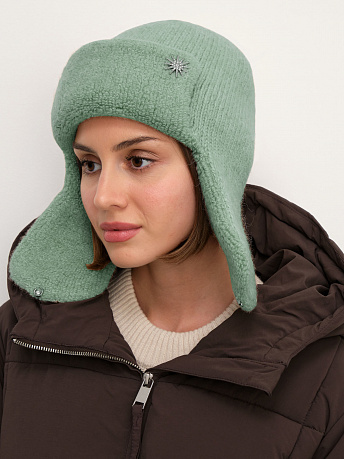 Шапка-ушанка из мохера и шерсти мериноса Стокгольм