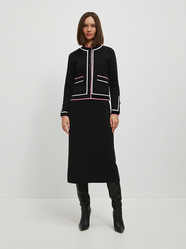 Майя жакет трикотажный (черный/розовый, 46-48)