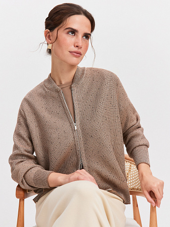 Бомбер из хлопка с пайетками Рио