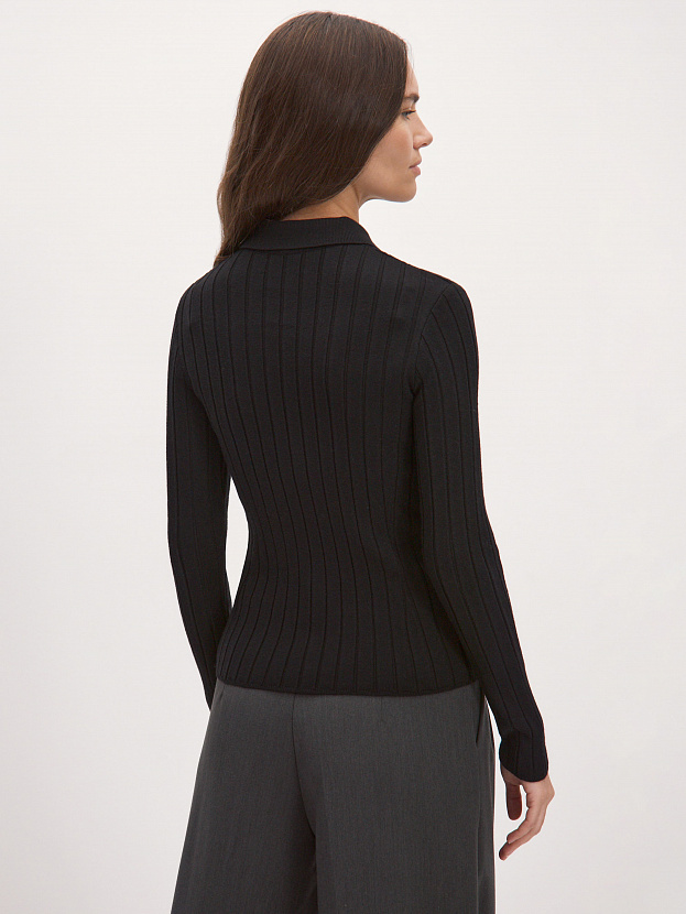 Пейдж джемпер (поло) трикотажный (черный, 44-46)