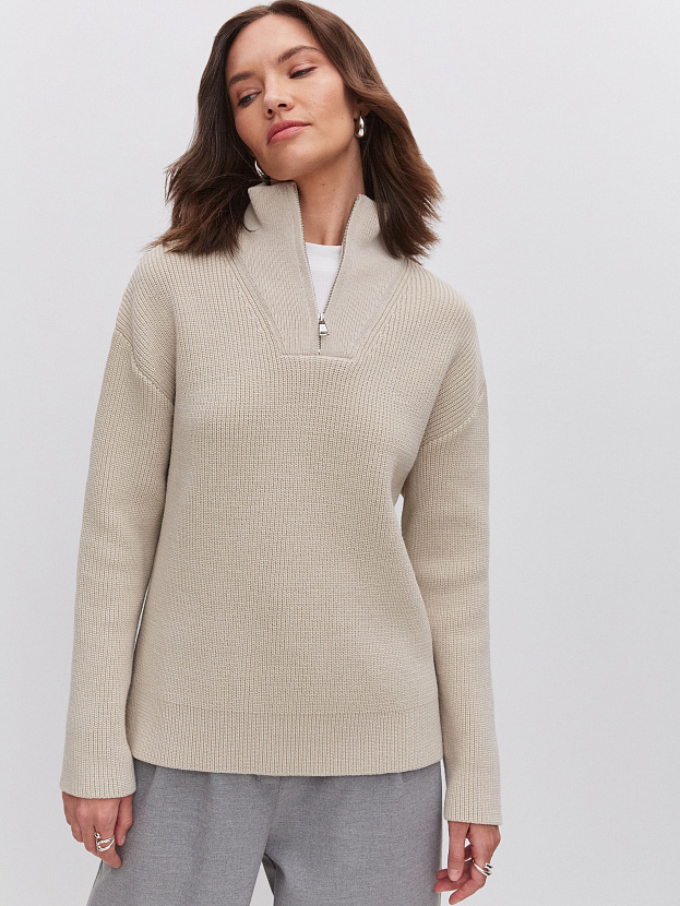 Ридми джемпер трикотажный (серо-бежевый, 44-46)