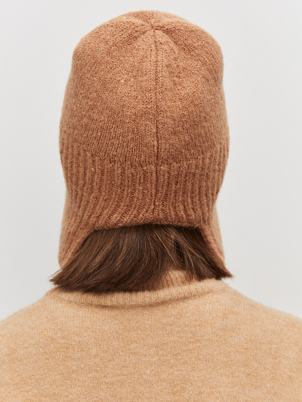 Онтарио шапка-ушанка трикотажная (кофейный, 56-58)
