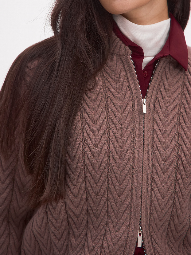 Веллес джемпер (бомбер) трикотажный (коричневый, 44-46)