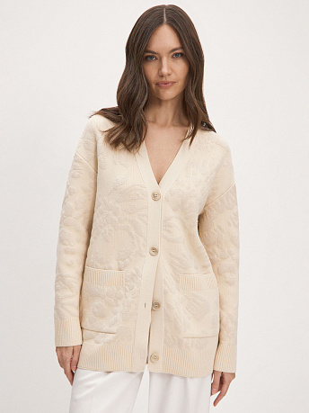 Кардиган с авторским принтом и люрексом Орли