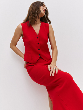 Укороченный жилет из хлопка с вискозой Трейси