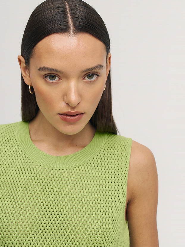 Терри джемпер без рукавов трикотажный (св.салатовый, 44-46)