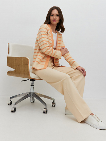 Кардиган из хлопка и вискозы с полосками Ева