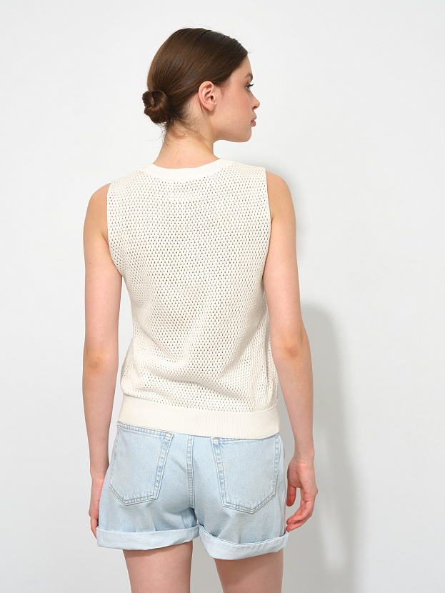 Терри джемпер без рукавов трикотажный (белый, 44-46)