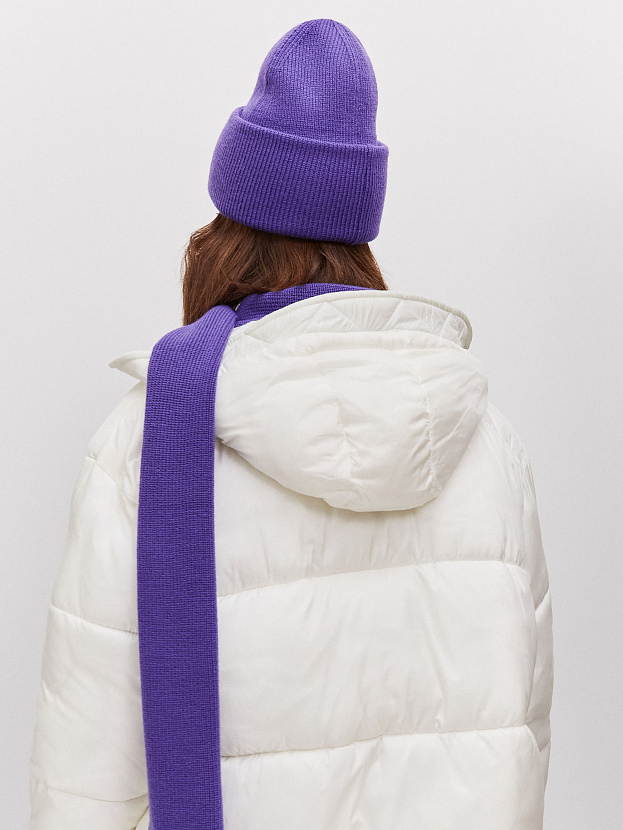 Ботаника комплект (шапка+шарф) трикотажный (фиолетовый, 56-58)