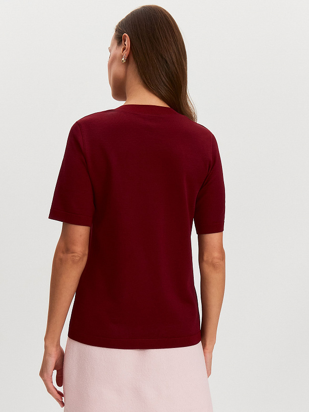 Адель джемпер (футболка) трикотажный (вишневый, 56-58)