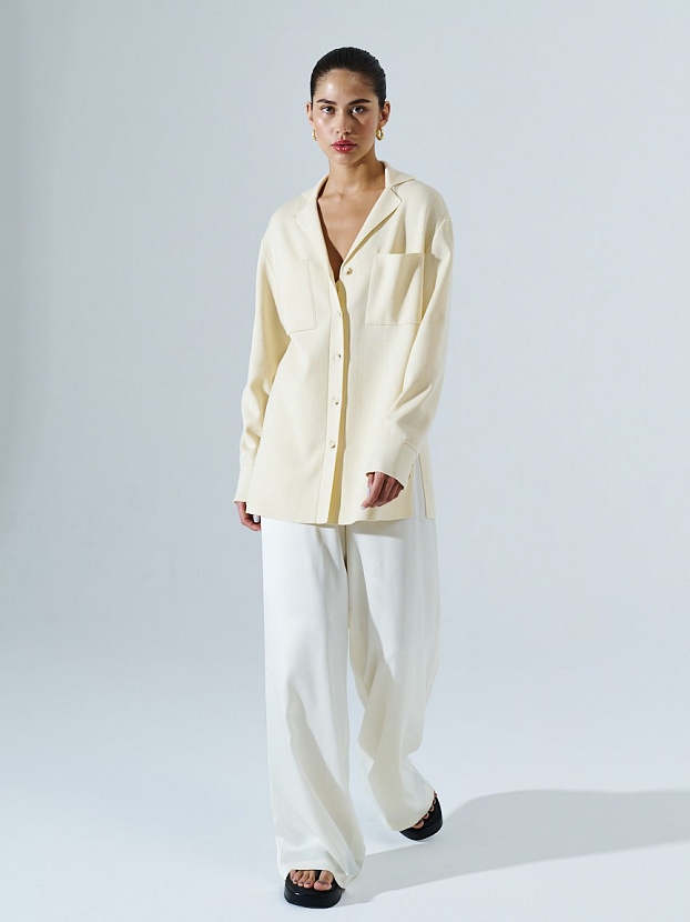 Тира кардиган трикотажный (кремовый, 44-46)