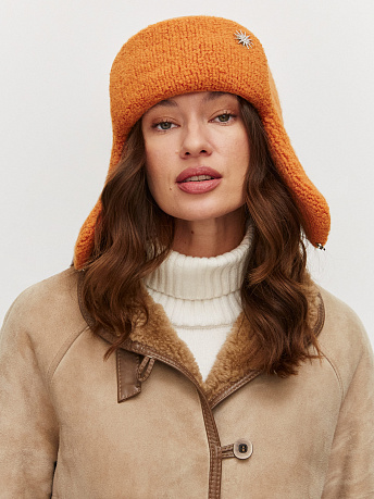 Шапка-ушанка из мохера и шерсти мериноса Стокгольм
