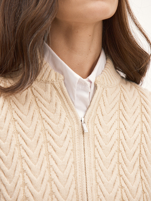 Веллес джемпер (бомбер) трикотажный (кремовый, 44-46)