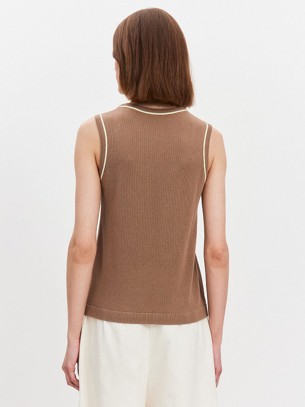 Оливия джемпер без рукавов трикотажный (какао, 44-46)