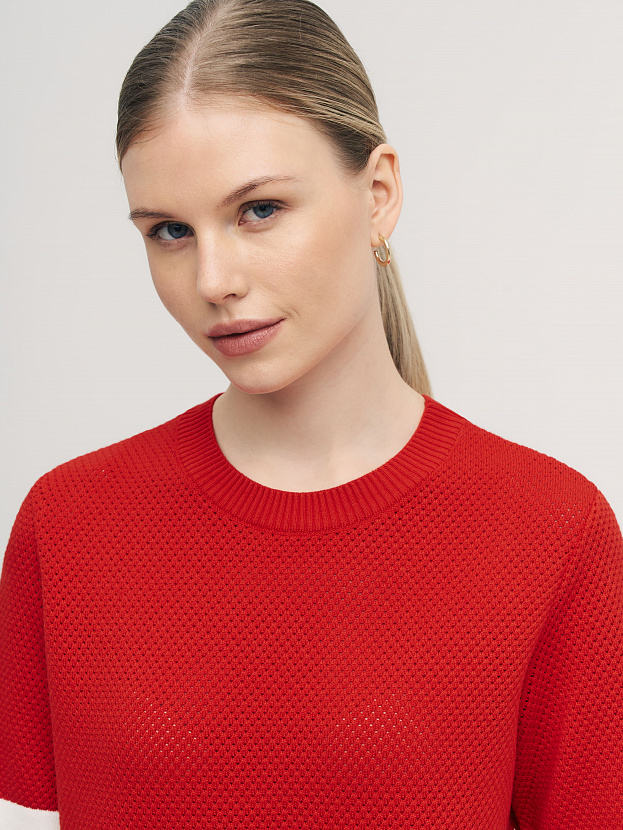 Элмонд джемпер (футболка) трикотажный (красный, 44-46)