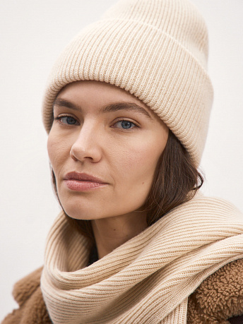Комплект из шапки и шарфа из шерсти мериноса Ботаника