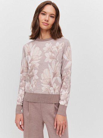 Джемпер из шерсти мериноса с цветочным принтом Лилу