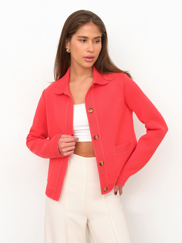 Ницца жакет трикотажный (глубокий коралловый, 46)