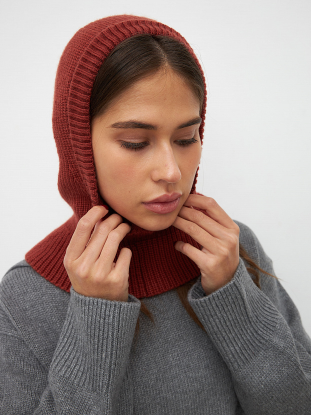 Экрю капор трикотажный (терракот, 56-58)