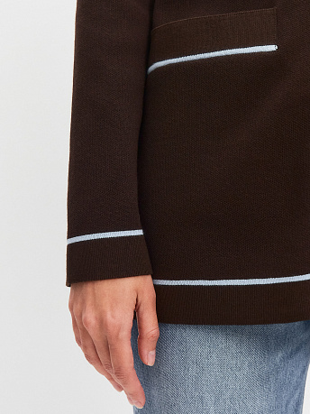 Кардиган с карманами из хлопка и вискозы Сара