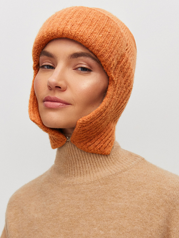 Онтарио шапка-ушанка трикотажная (оранжевый, 56-58)