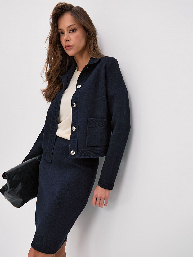 Ницца юбка трикотажная (темно-синий, 46)