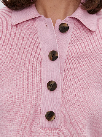 Джемпер поло из шерсти мериноса Крафт