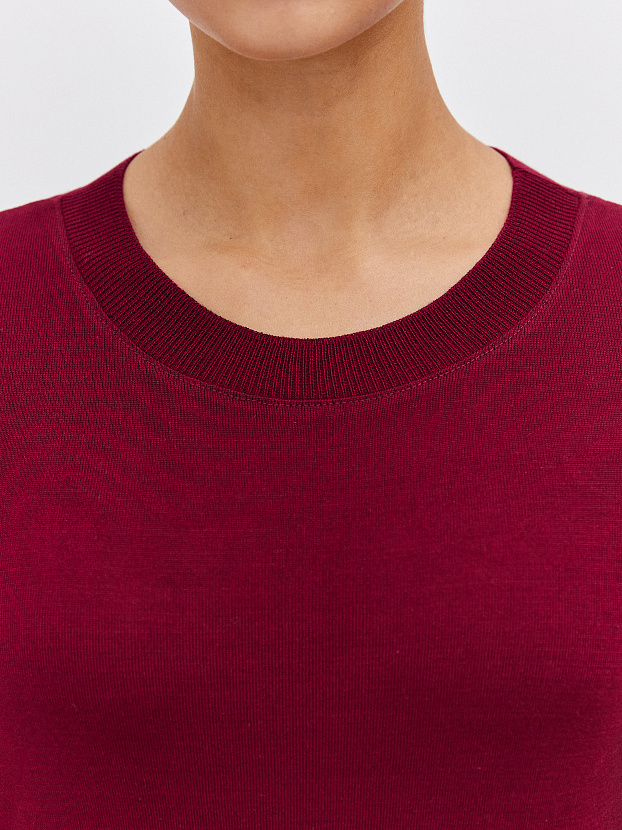 Петра джемпер (лонгслив) трикотажный (бордо, 44-46)