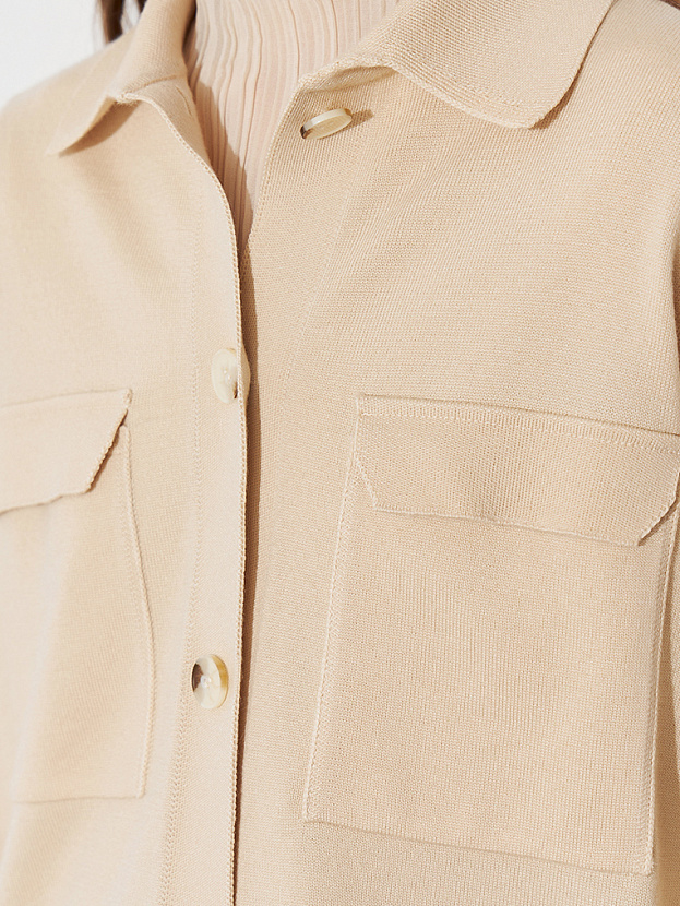 Джем кардиган (рубашка) трикотажный (кремовый, 44-46)