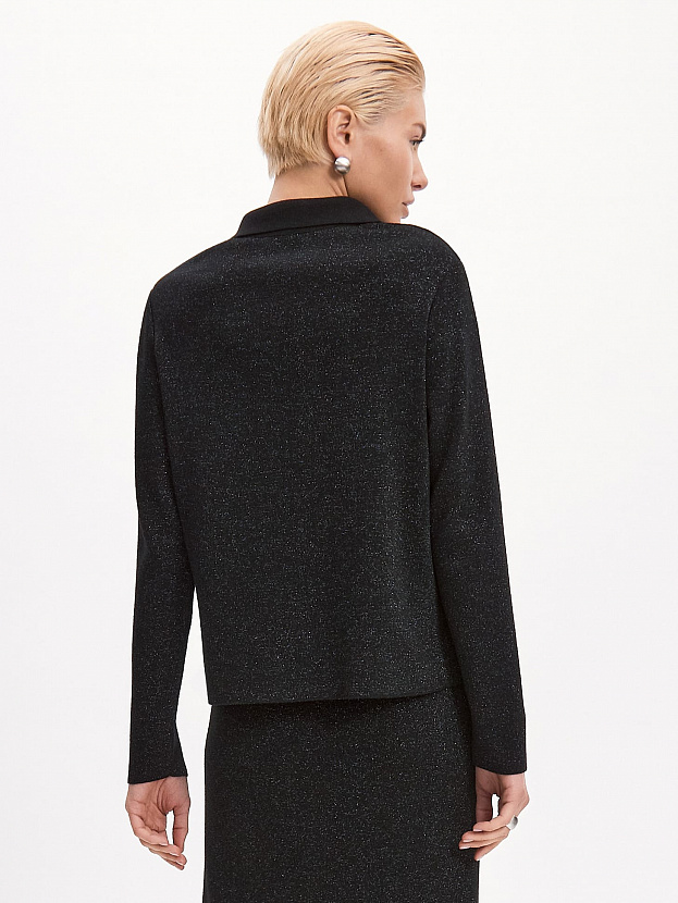 Логан джемпер(поло) трикотажный (черный, 44-46)