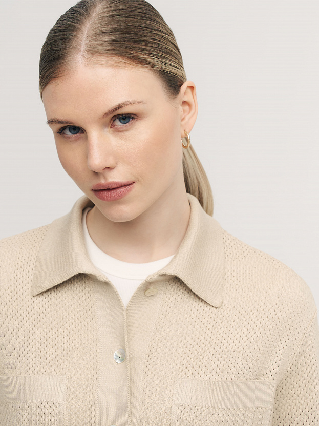 Джули кардиган трикотажный (песочный, 44-46)