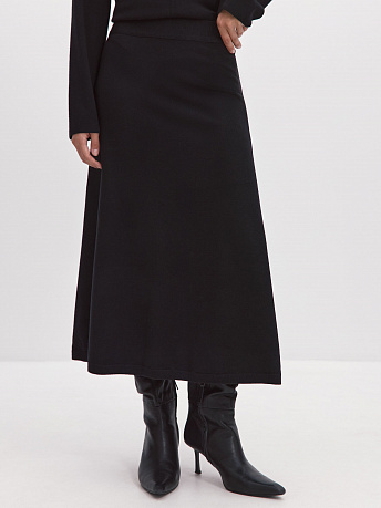 Юбка-миди из шерсти мериноса и вискозы Мисти