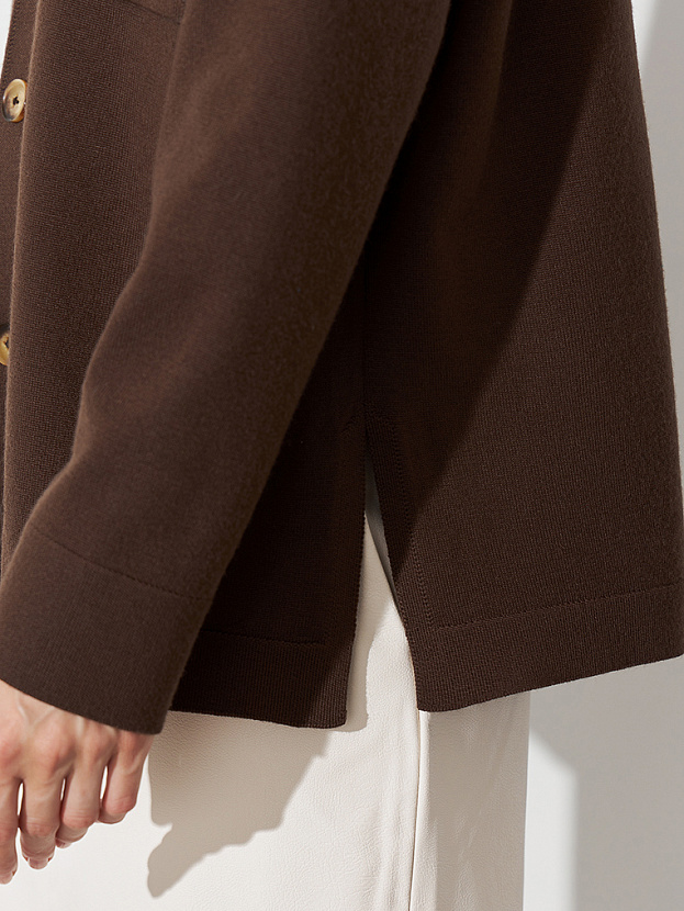 Джем кардиган (рубашка) трикотажный (т.коричневый, 44-46)