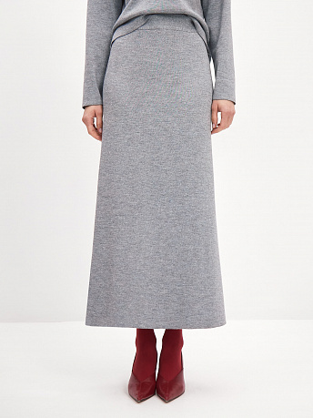 Юбка из шерсти мериноса с вискозой и люрексом Рене