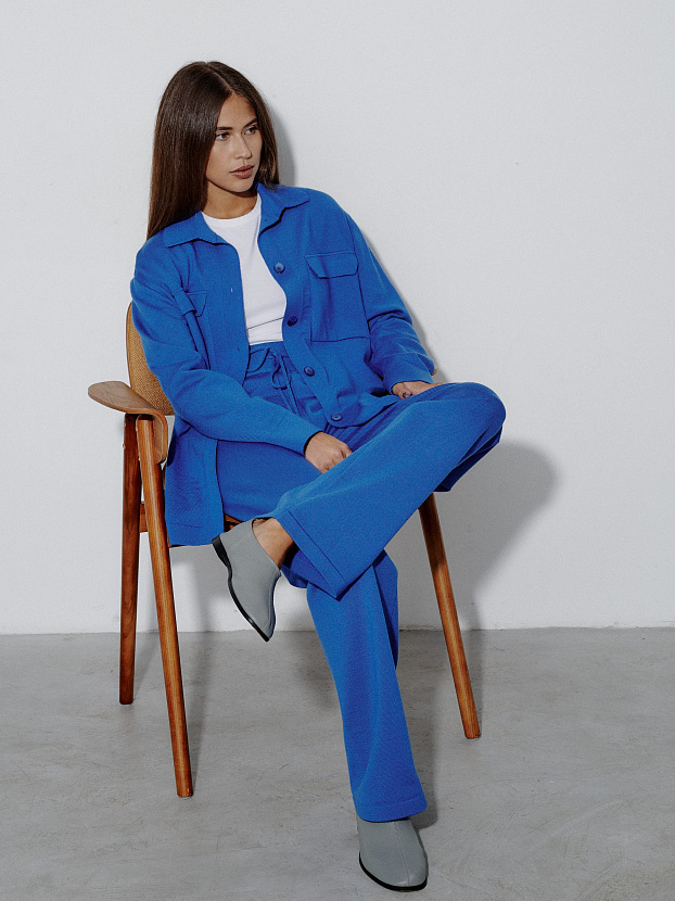 Джемми костюм ( рубашка+брюки ) трикотажный (ультрамарин, 40-42/164-170)