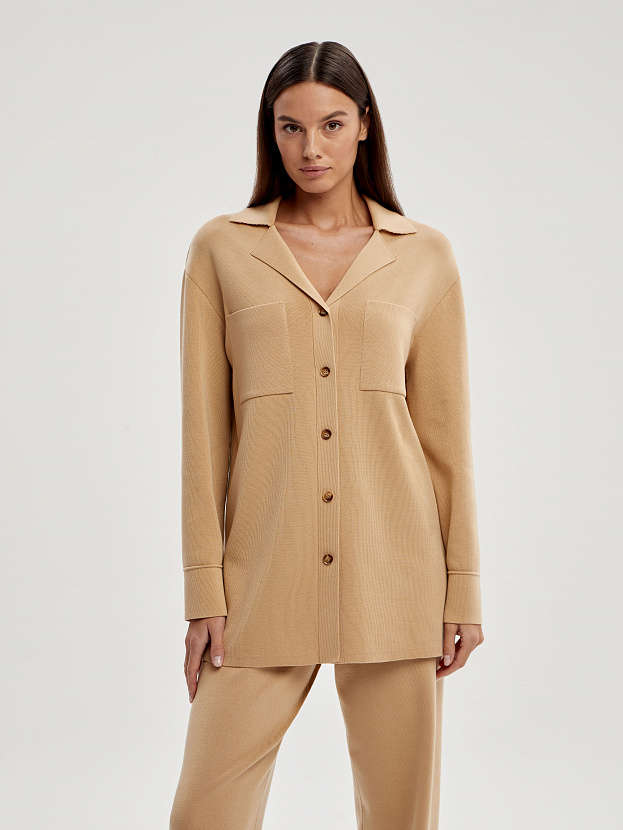 Портофино костюм (рубашка+брюки) трикотажный (светло-бежевый, 40-42/164-170)